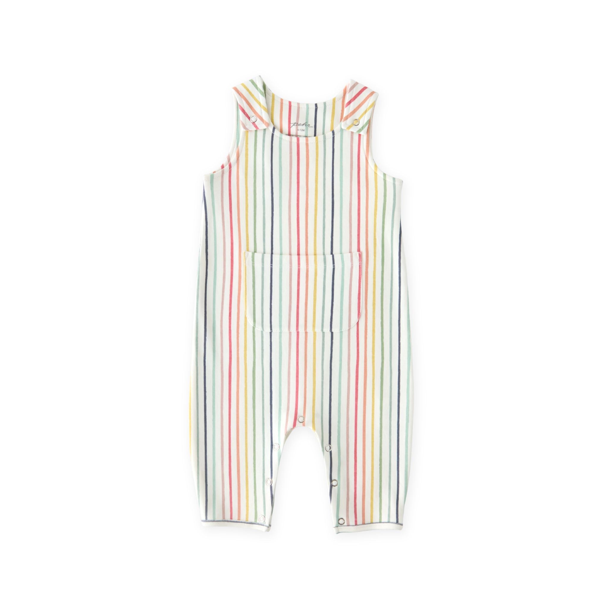 overall stripes away rainbow in multi pattern