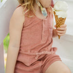 baby classic terry drawstring romper shell