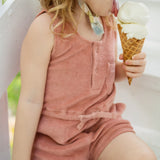 baby classic terry drawstring romper shell