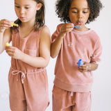 baby classic terry drawstring romper shell