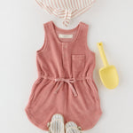 baby classic terry drawstring romper shell