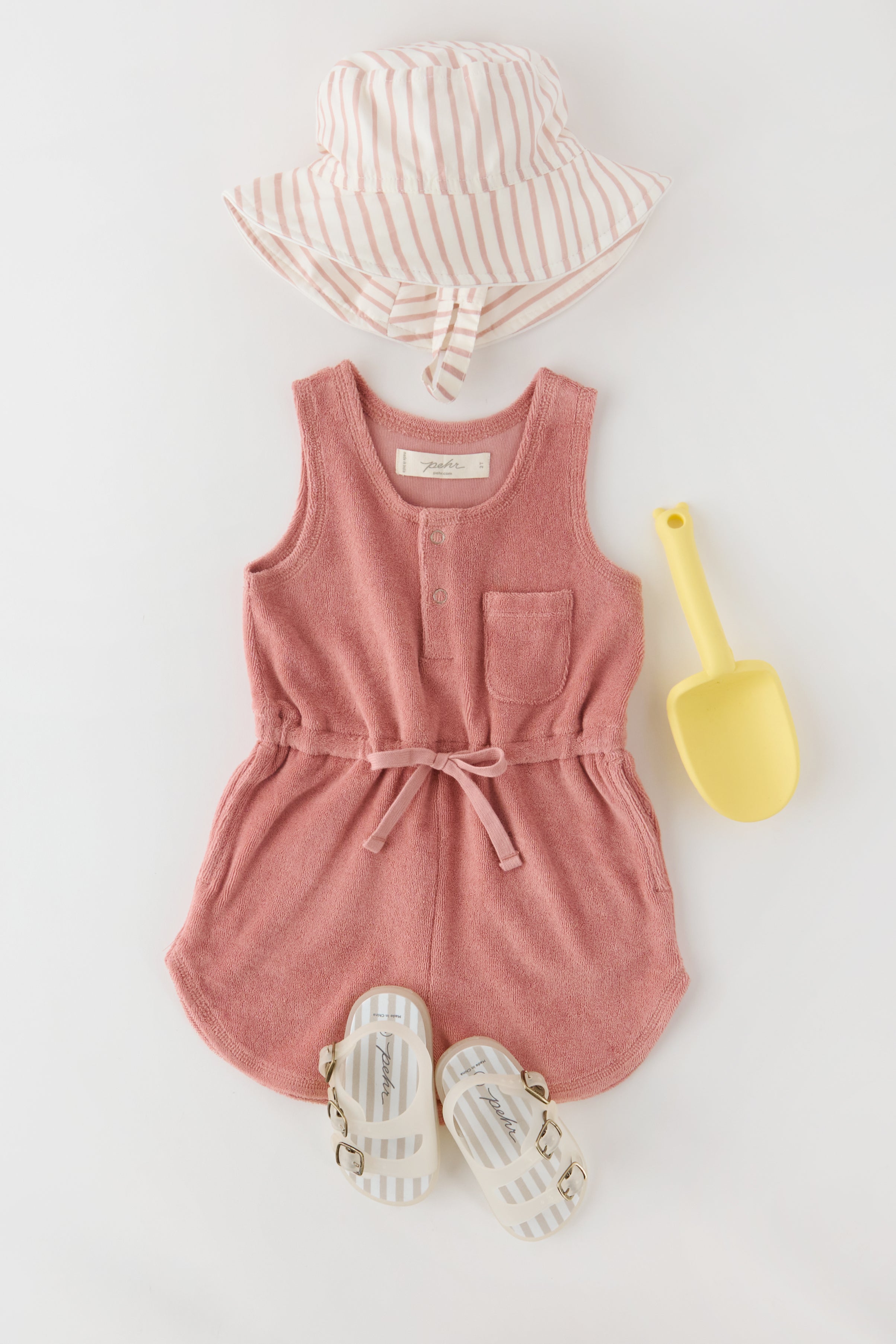 baby classic terry drawstring romper shell