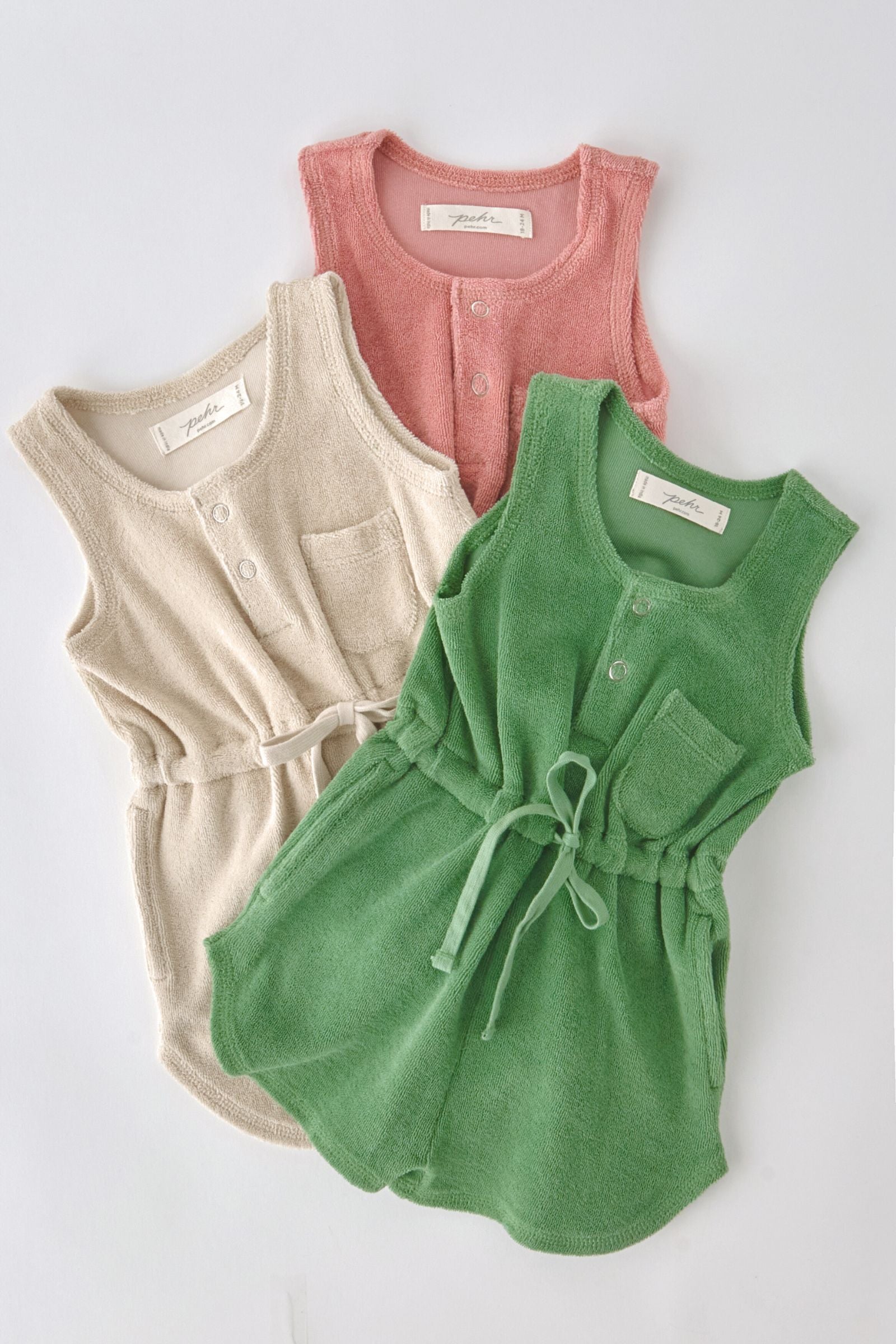 baby classic terry drawstring romper shell