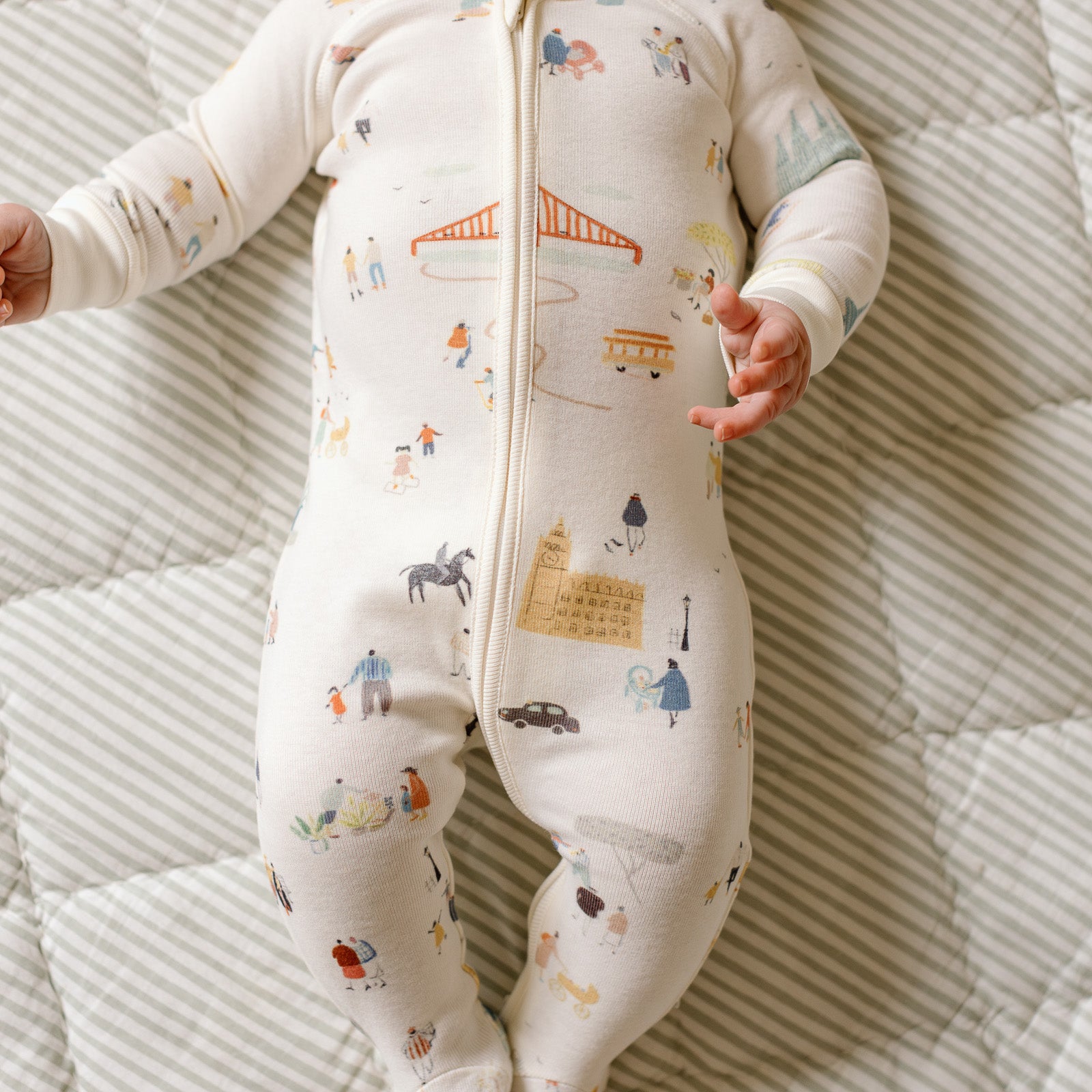 baby ribbed baby sleeper explore the world pehr