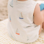 kids sleeveless one piece set sail
