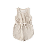 baby classic terry drawstring romper sand in neutrals pattern