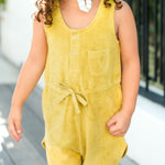 baby classic terry drawstring romper citrus