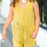 baby classic terry drawstring romper citrus