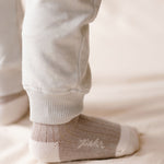 crew socks with grips 3 pack light mushroom
