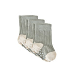 crew socks with grips 3 pack sage in greens pattern