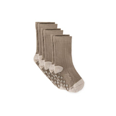 crew socks with grips 3 pack mushroom in neutrals pattern