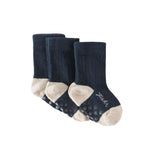 crew socks with grips 3 pack ink in blues pattern
