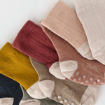 crew socks with grips 3 pack mulberry