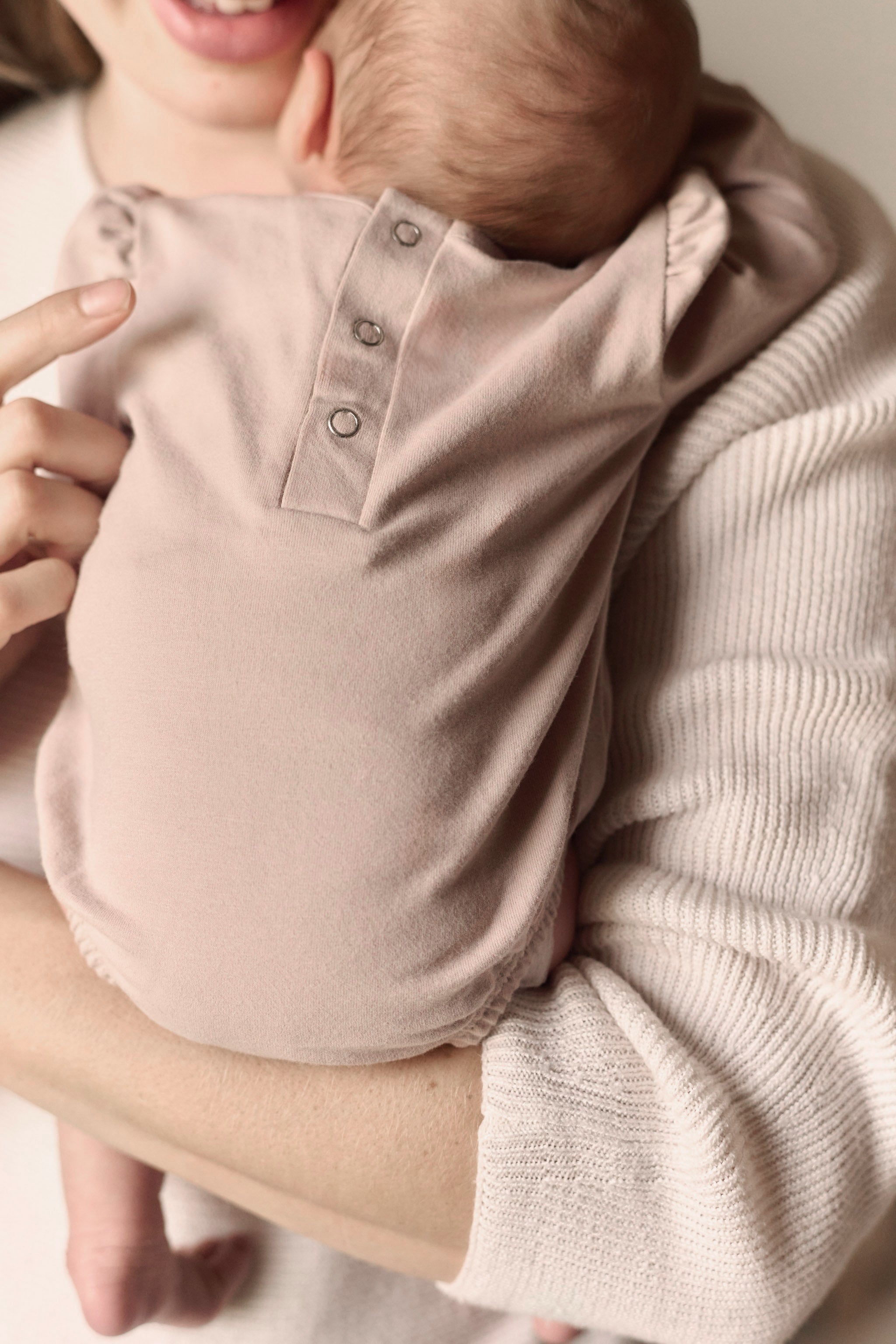 essentials puff sleeve one piece pale pink