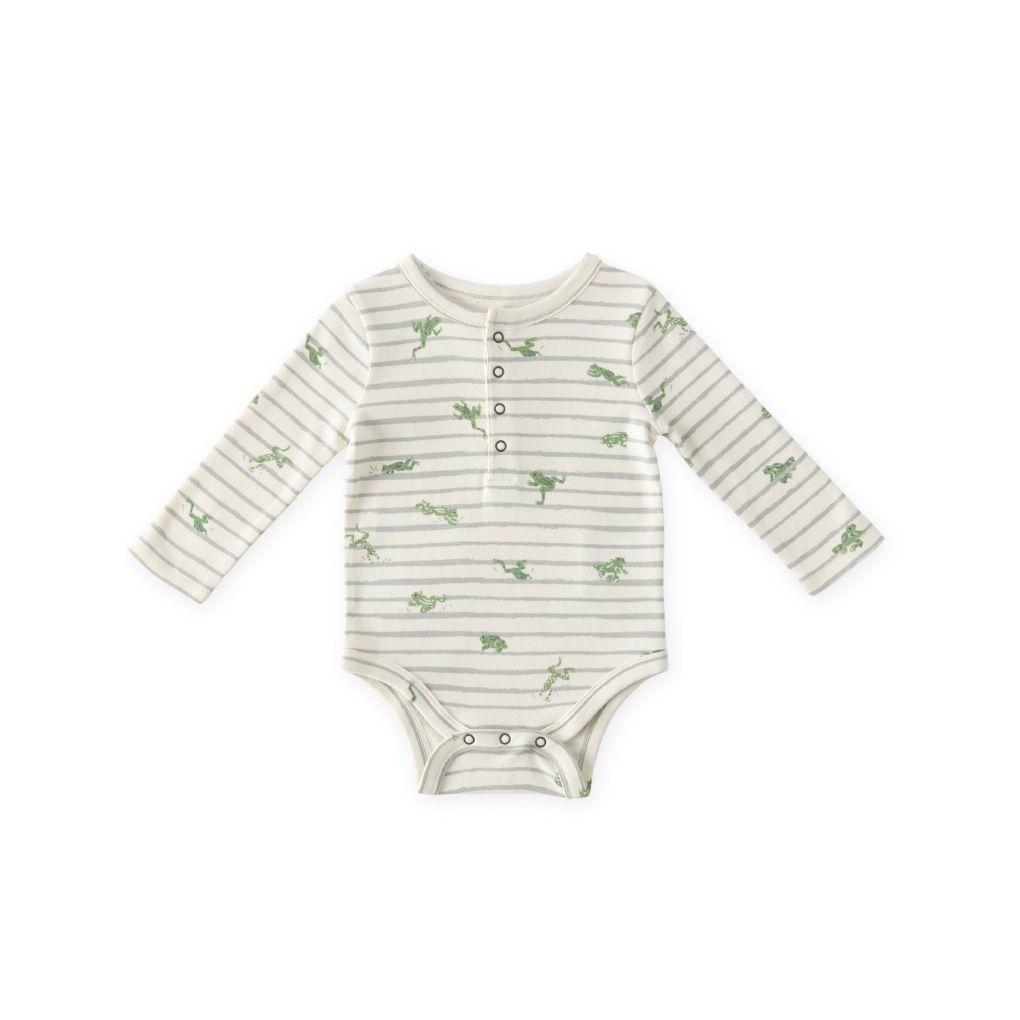 henley one piece leap frog in blues pattern
