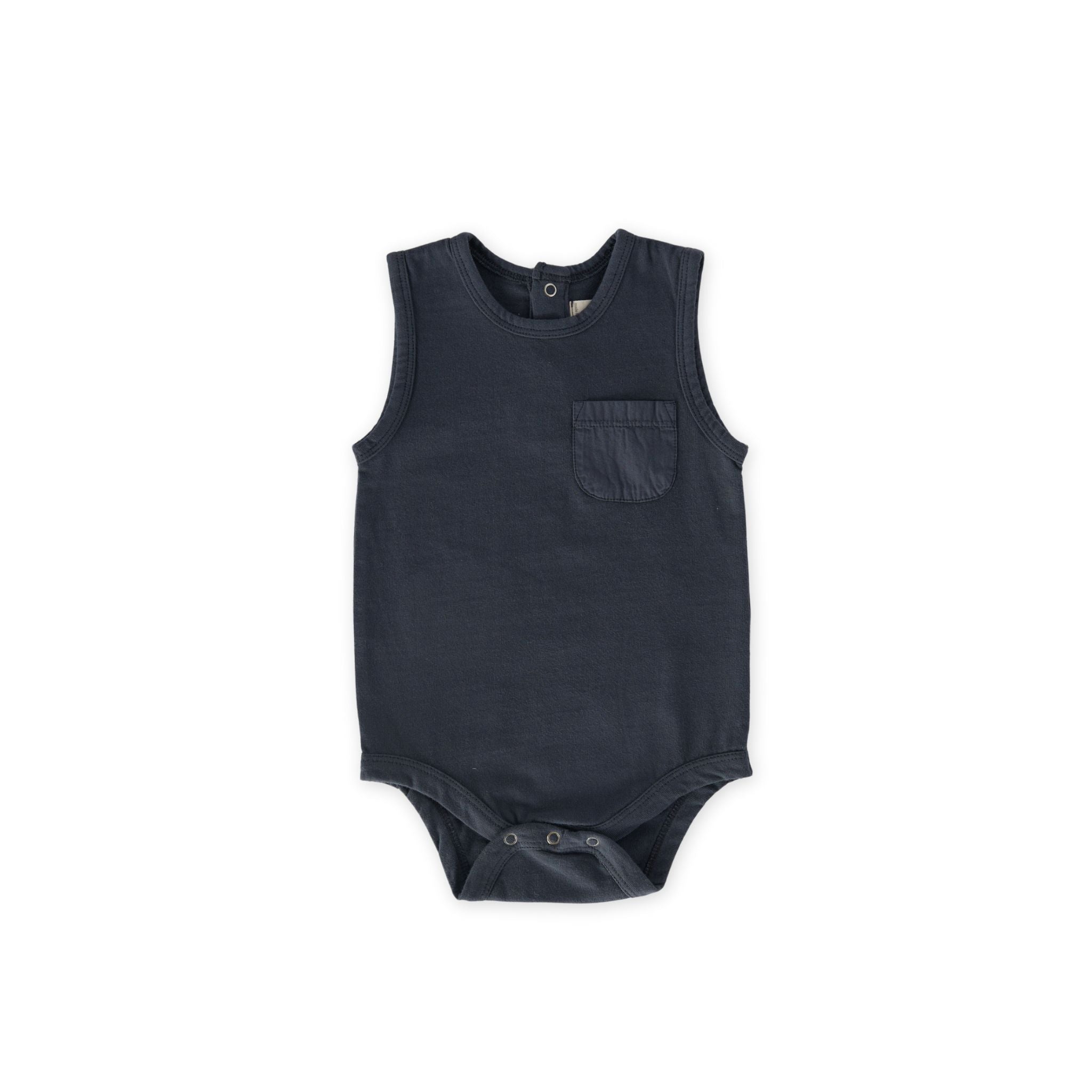 garment dye tank one piece ink blue in blues pattern