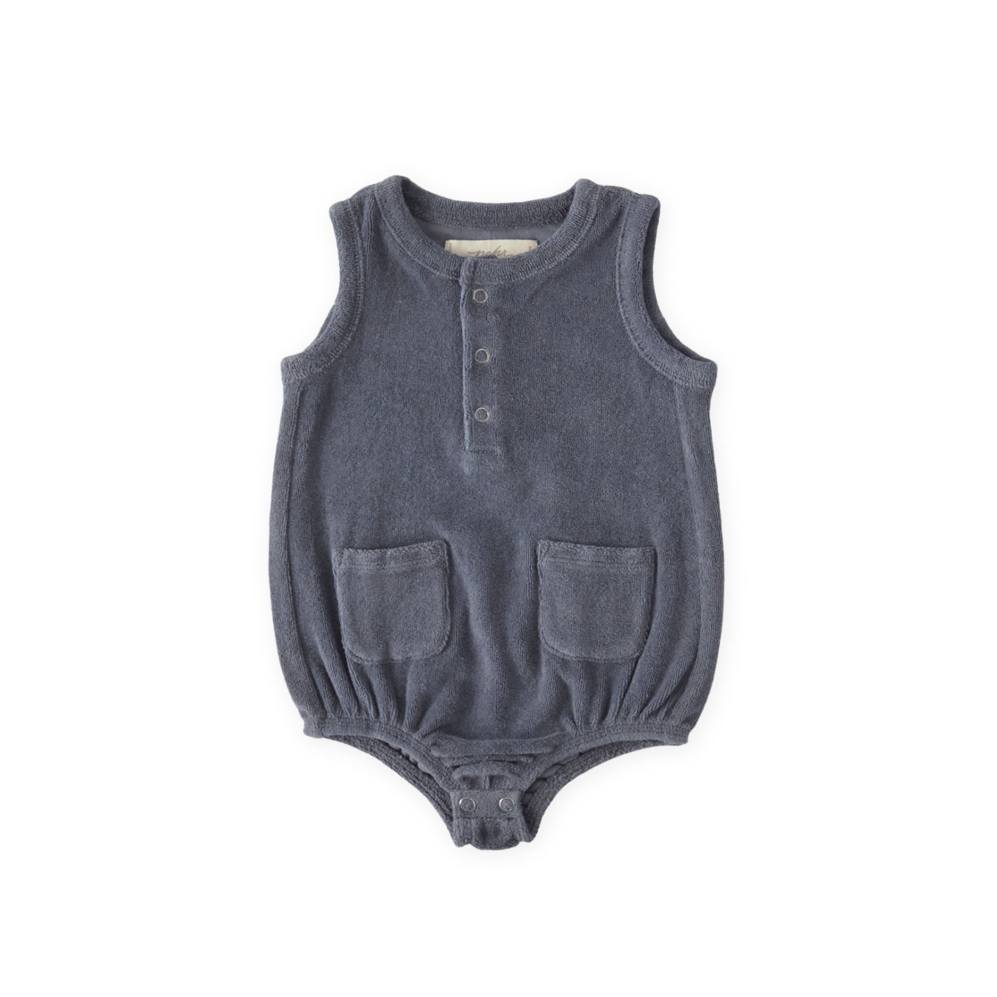 classic terry pocket one piece ocean in blues pattern