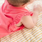 garment dye flutter one piece raspberry