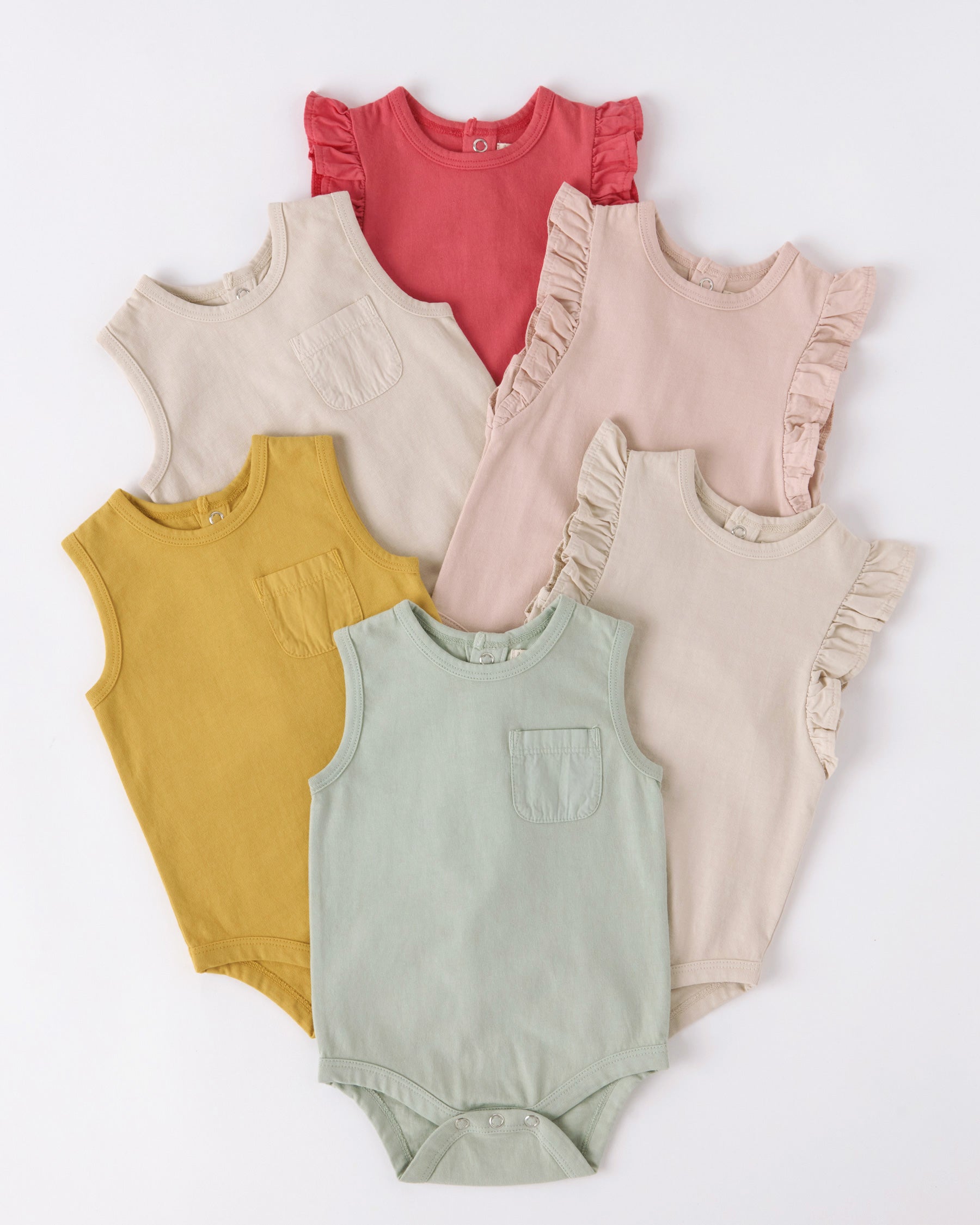 garment dye flutter one piece raspberry