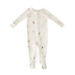 baby ribbed baby sleeper over the moon in neutrals pattern