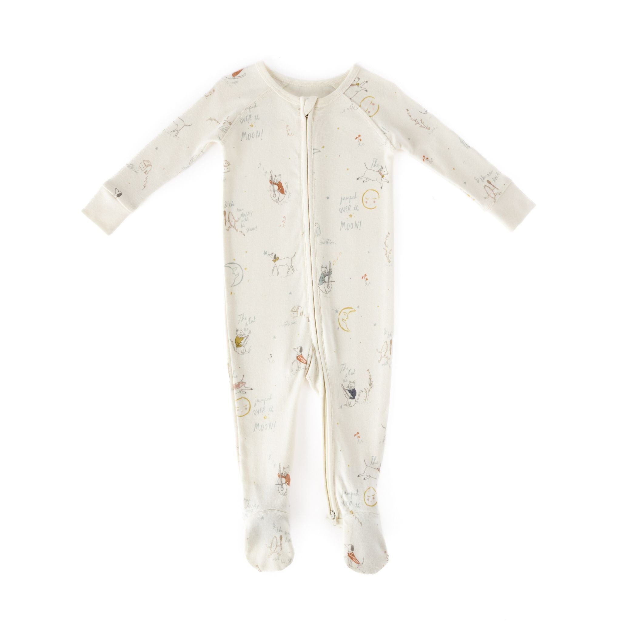 baby ribbed baby sleeper over the moon in neutrals pattern