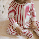 baby ribbed baby sleeper stripes away berry