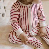 baby ribbed baby sleeper stripes away berry