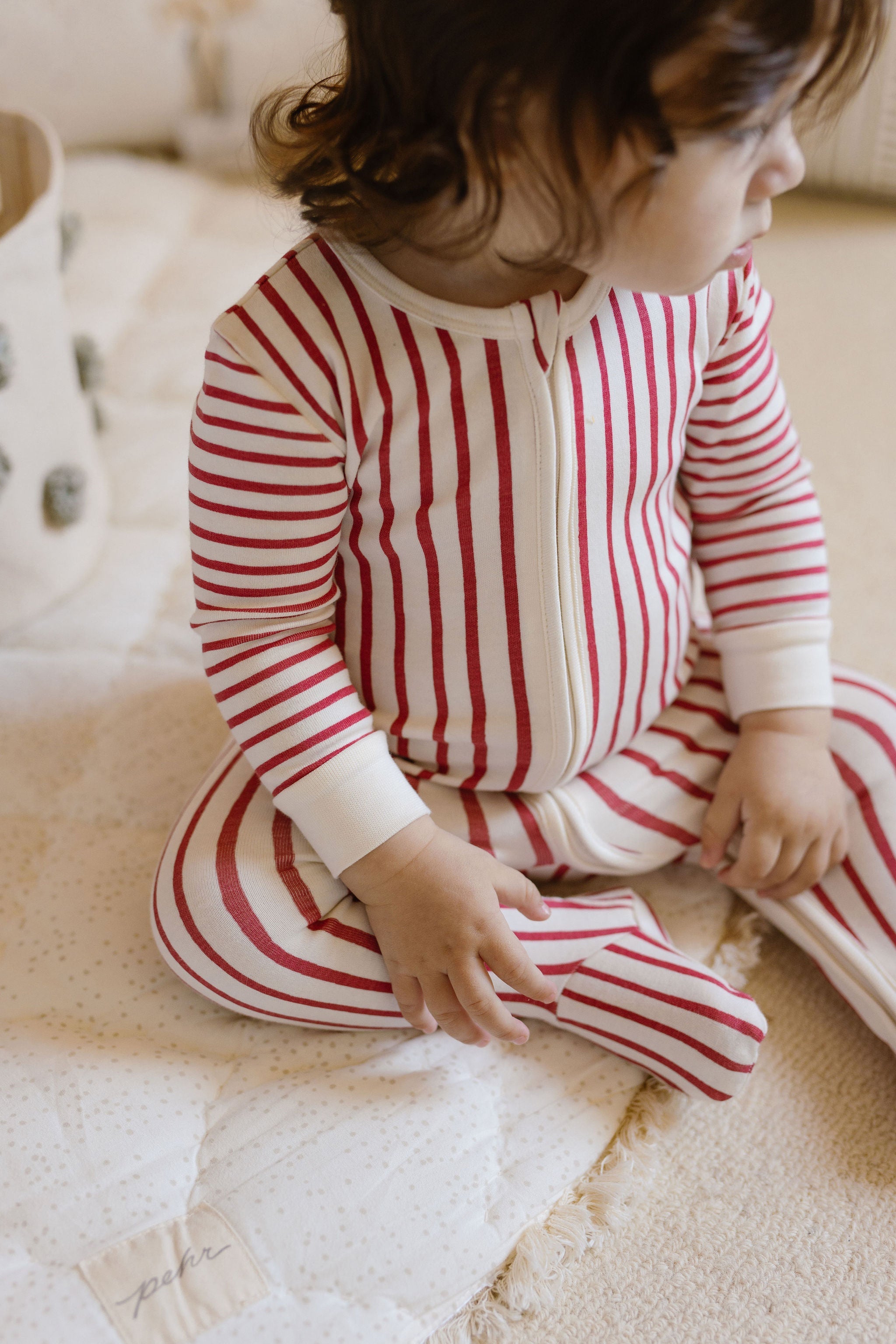 baby ribbed baby sleeper stripes away berry