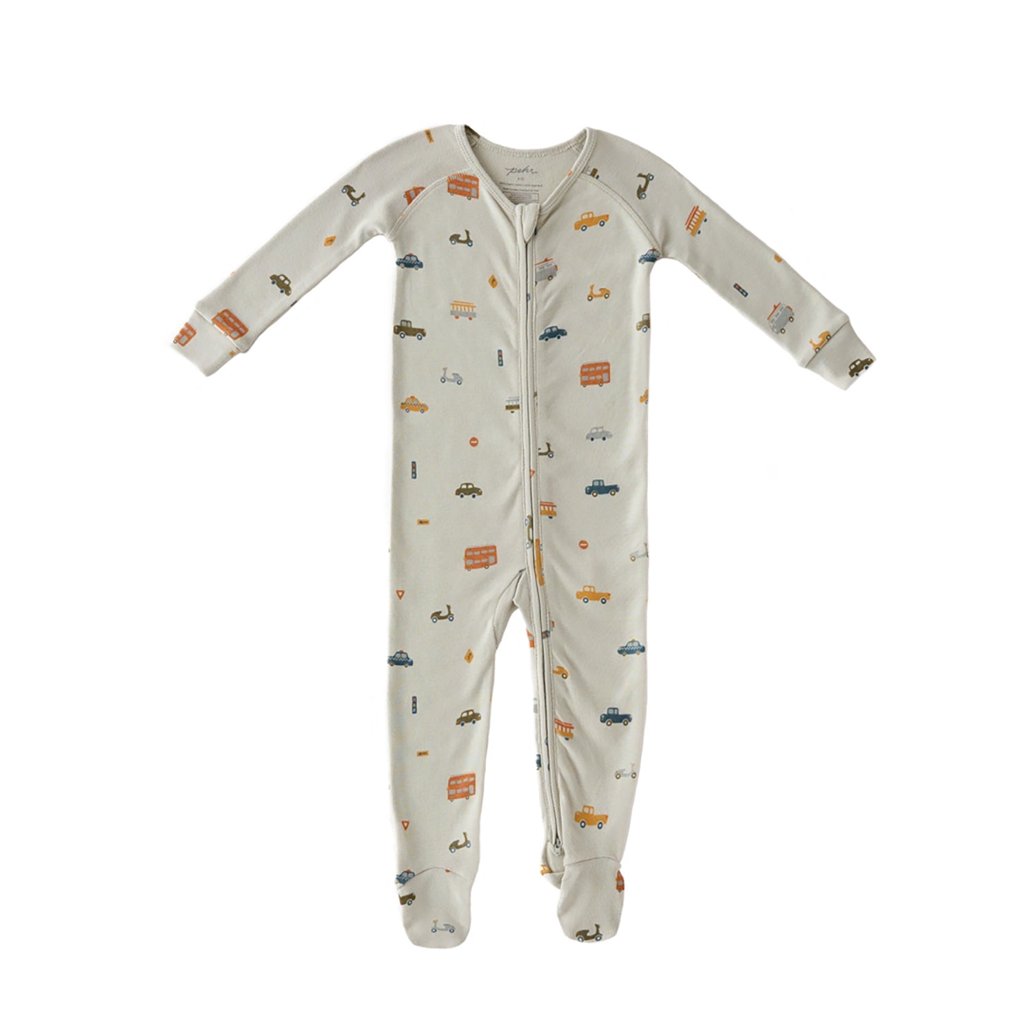 baby ribbed baby sleeper rush hour mist in greens pattern