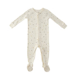 baby pointelle baby sleeper polka dotty in neutrals pattern