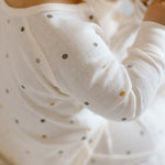 baby pointelle baby sleeper polka dotty