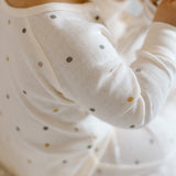 baby pointelle baby sleeper polka dotty