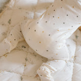 baby pointelle baby sleeper polka dotty
