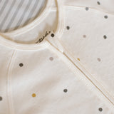 baby pointelle baby sleeper polka dotty