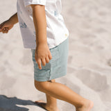 garment dye short deep sea