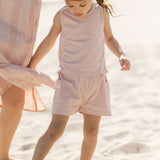 garment dye short soft peony
