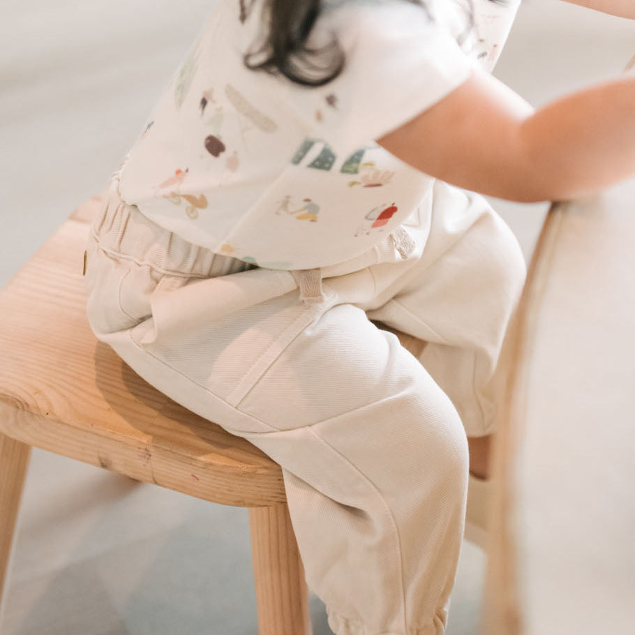 baby vintage twill baby utility jogger natural