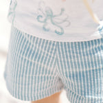 seersucker shorts marine blue