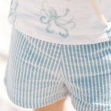 seersucker shorts marine blue