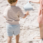 seersucker shorts marine blue