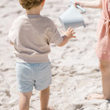 seersucker shorts marine blue