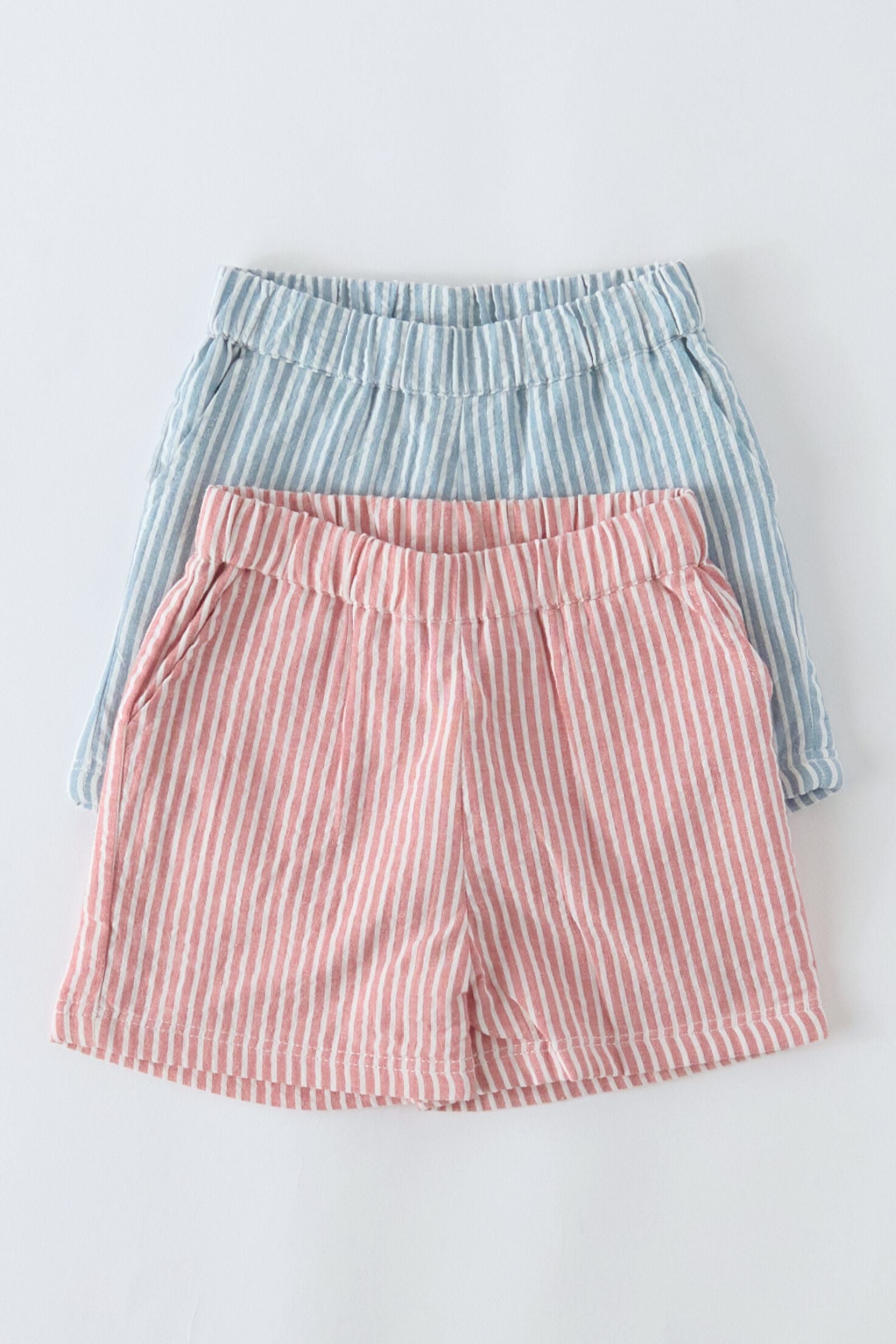 seersucker shorts marine blue