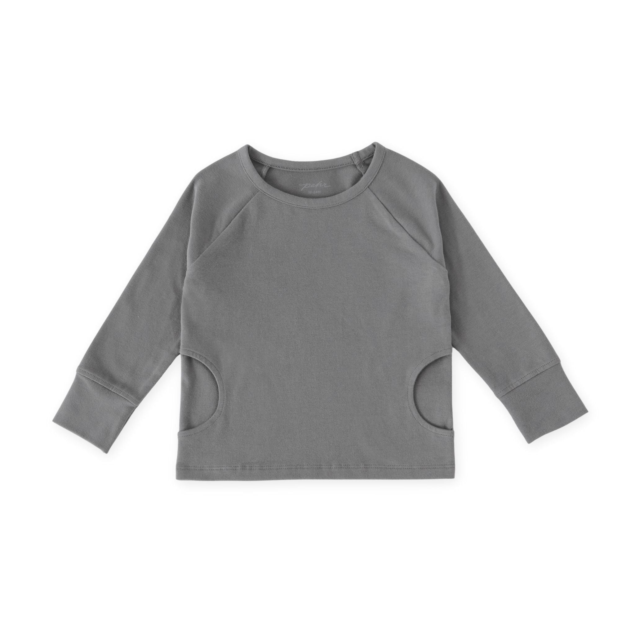 kids essentials top charcoal in neutrals pattern