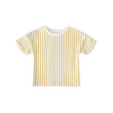 dropped shoulder short sleeve t shirt stripes away marigold in yellows pattern