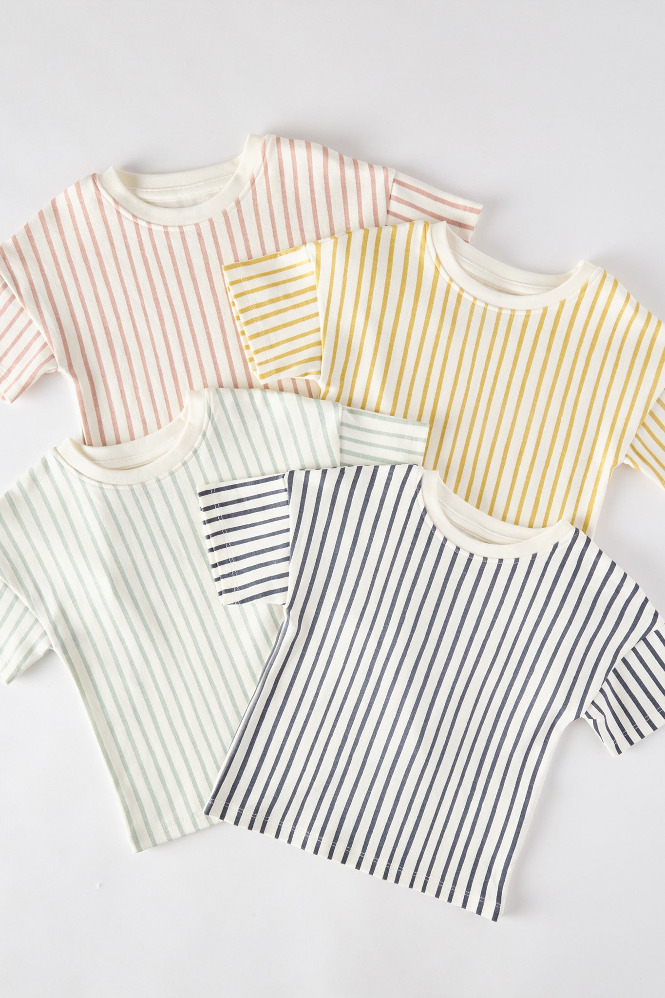 dropped shoulder short sleeve t shirt stripes away marigold