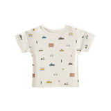 dropped shoulder short sleeve t shirt rush hour in multi pattern