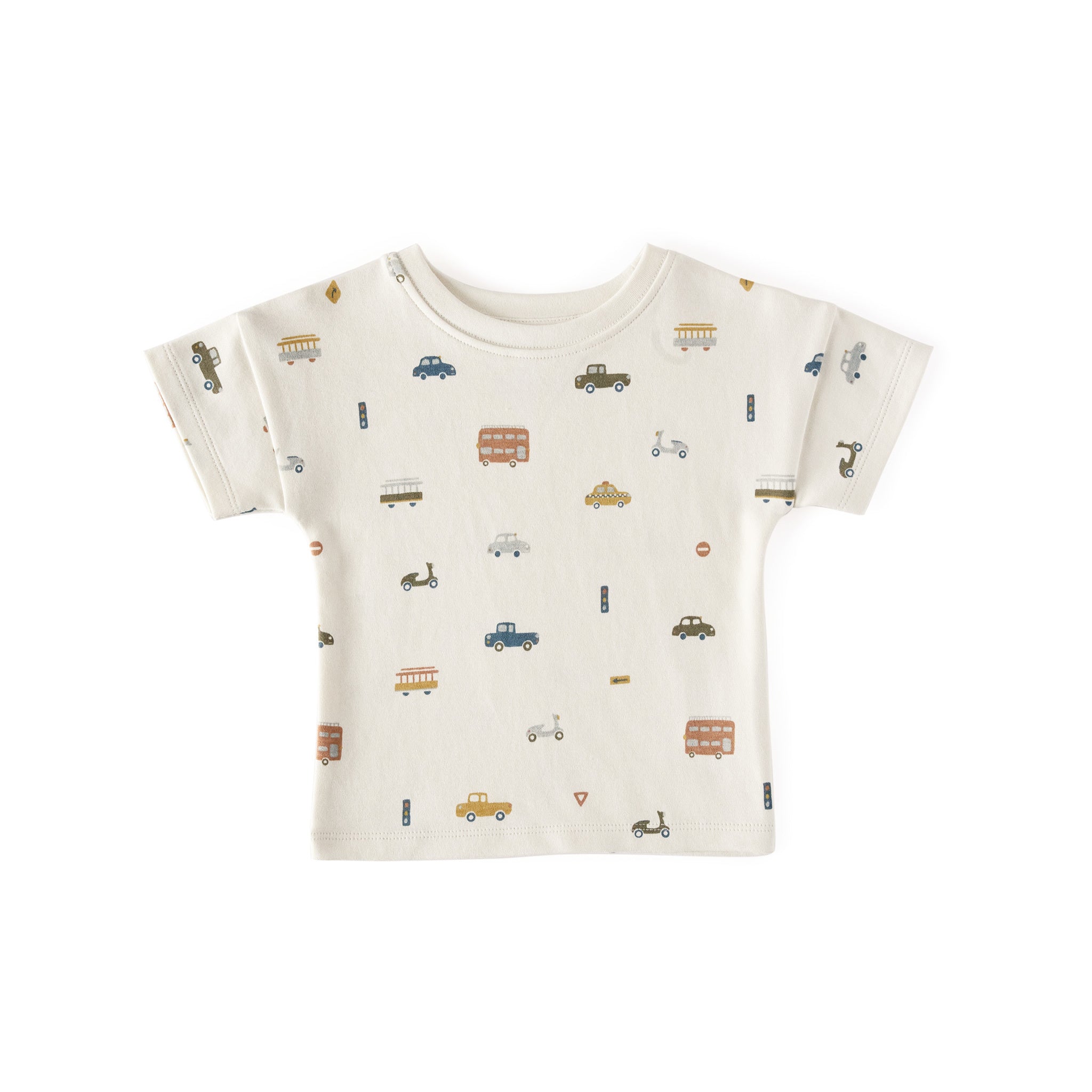 dropped shoulder short sleeve t shirt rush hour in multi pattern