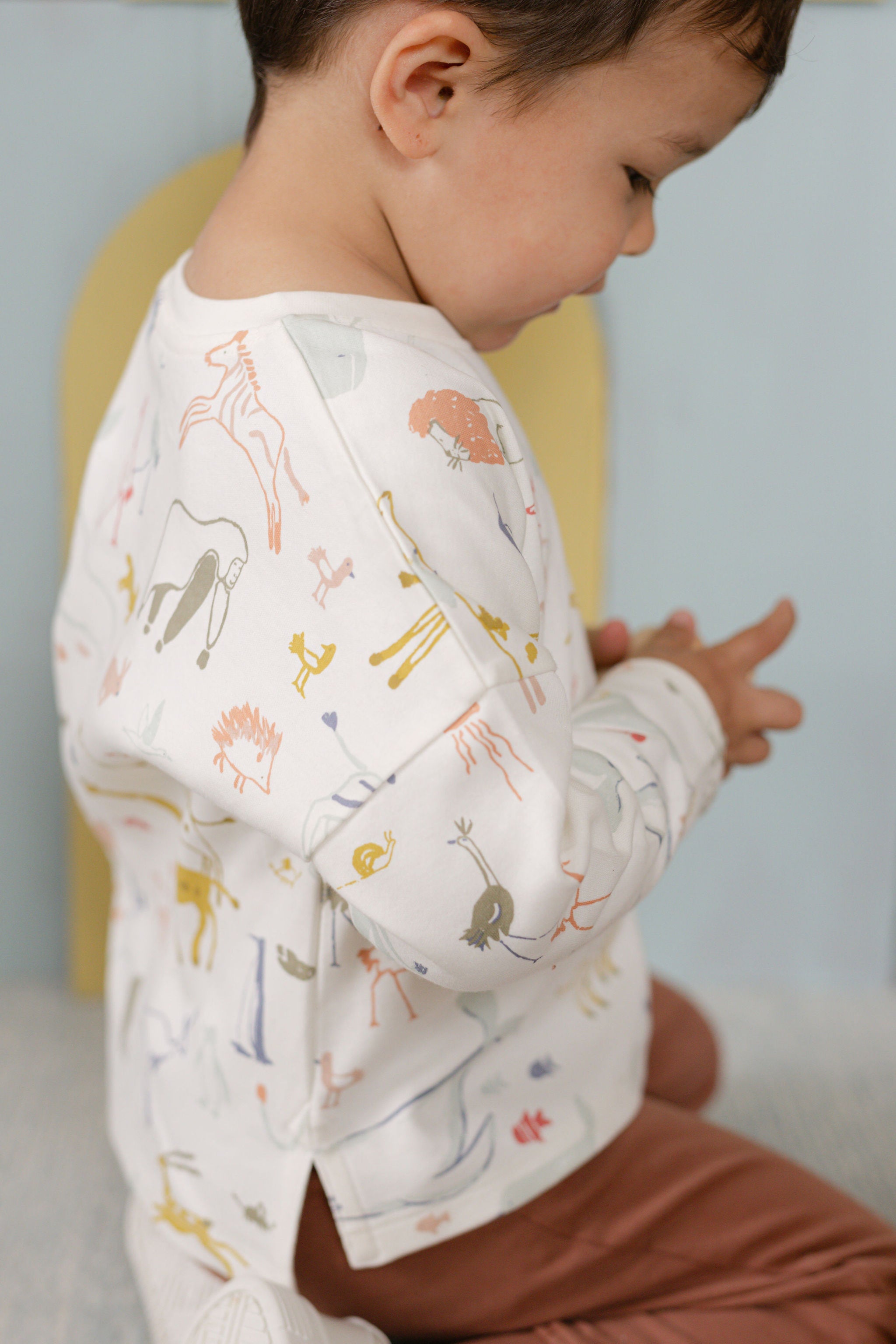 kids dropped shoulder long sleeve top into the wild