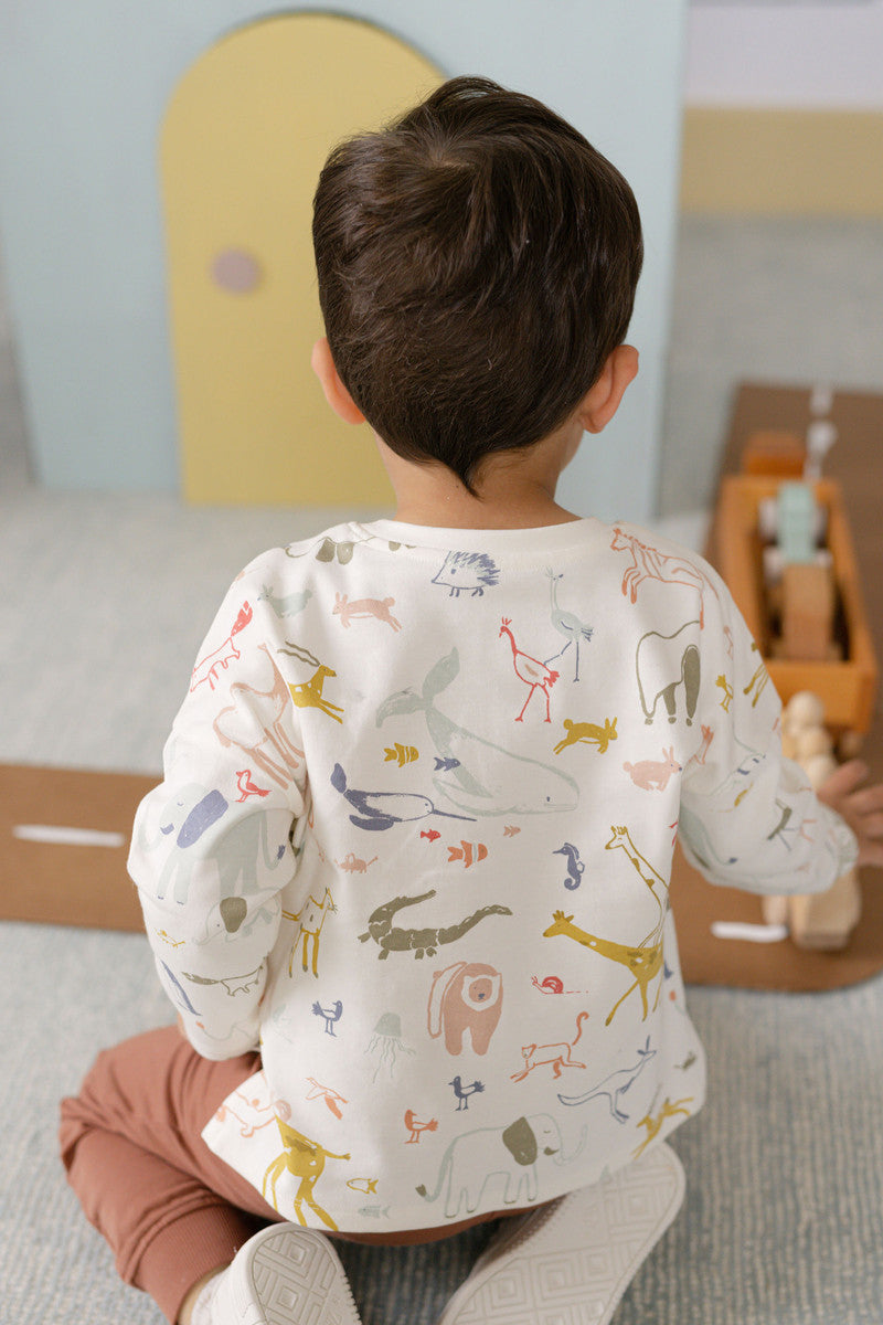 kids dropped shoulder long sleeve top into the wild