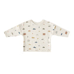 kids dropped shoulder long sleeve top rush hour in multi pattern